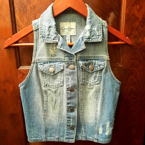 Jessica Simpson Denim Vest - Picture 1 of 3
